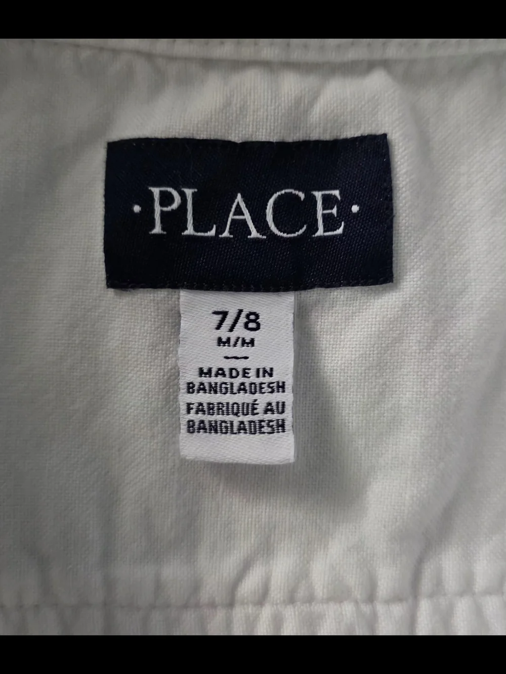 The Children's Place Boys Outfit 7/8 White Button Down Shirt & Khaki Cargo Short
